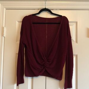 Francesca’s Knotted Front Knit Sweater